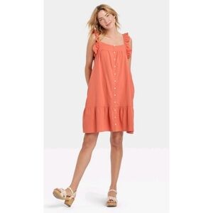 Universal Thread Flutter Sleeveless Short dress Apricot Orange Size S